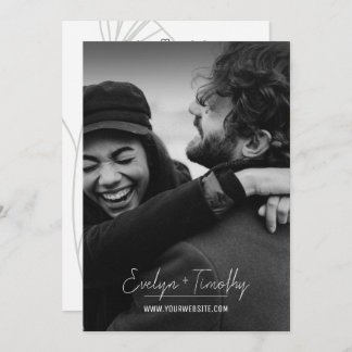 Modern Minimalist Photo Wedding Invite, White Back Invitation