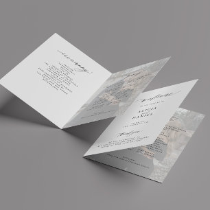 Modern minimalist photo wedding program