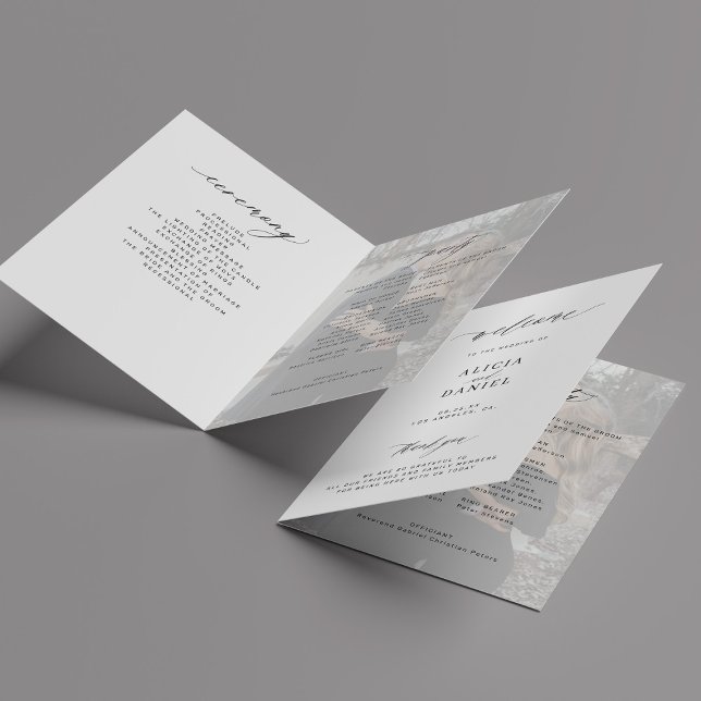 Modern minimalist photo wedding program (Creator Uploaded)