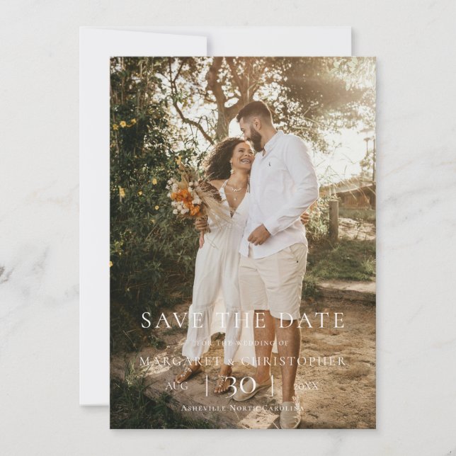 Modern Minimalist Photo Wedding Save the Date (Devant)
