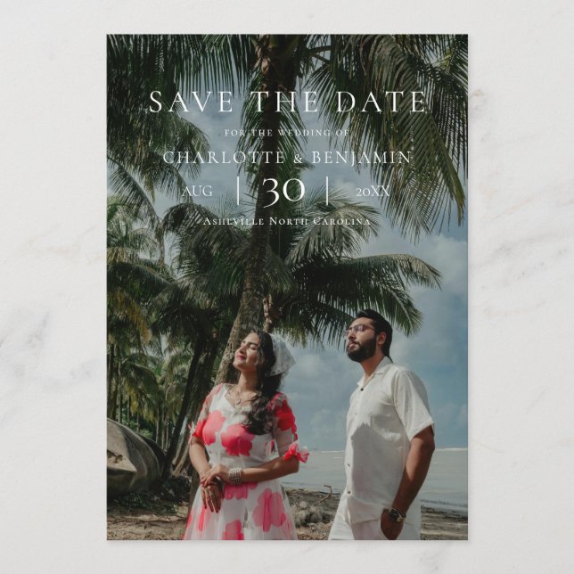 Modern Minimalist Photo Wedding Save the Date (Front)