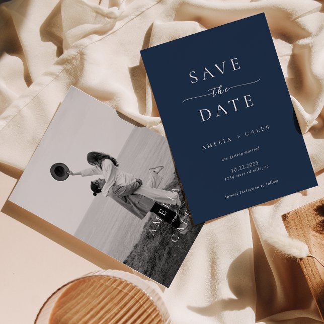 Modern Minimalist Photo Wedding Save the Date (Créateur téléchargé)