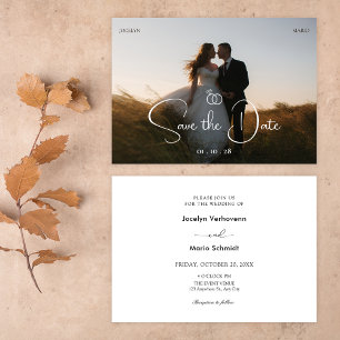 Modern minimalist photo wedding  save the date