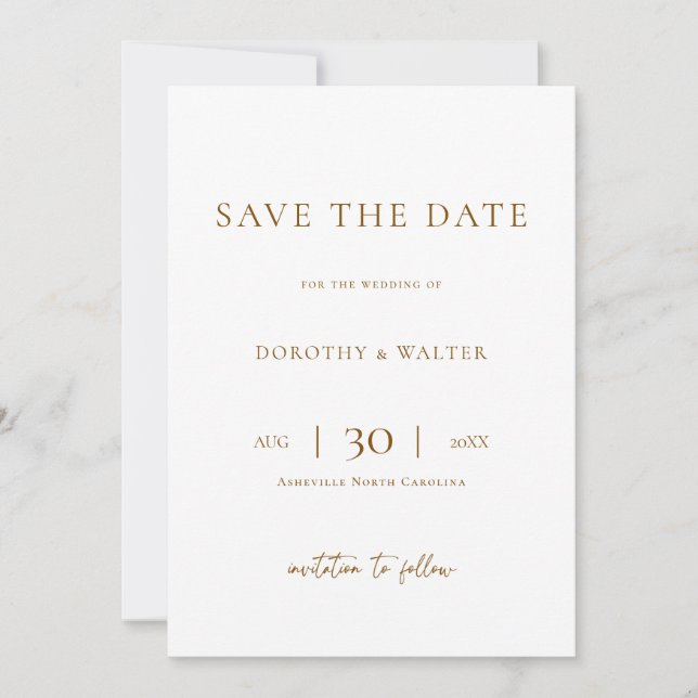 Modern Minimalist Photo Wedding Save the Date (Front)
