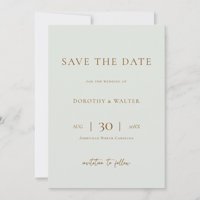 Modern Minimalist Photo Wedding Save the Date (Front)