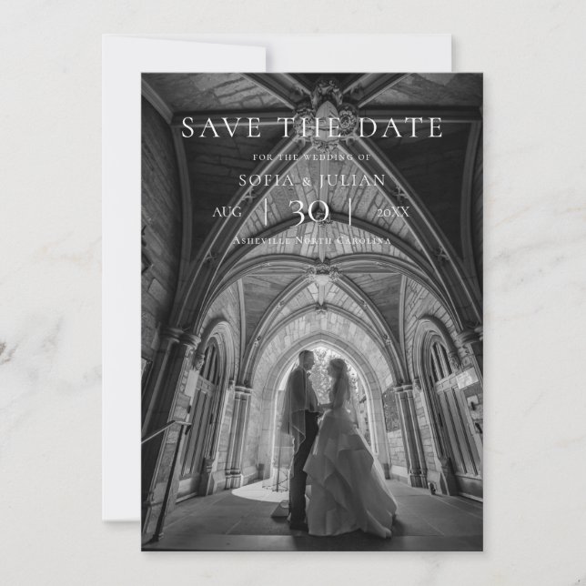 Modern Minimalist Photo Wedding Save the Date (Front)