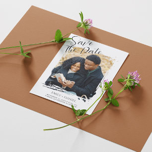 Modern Minimalist Photo Wedding Save the Date Card