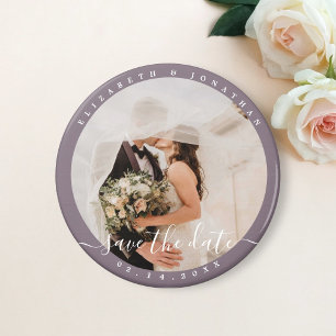 Modern Minimalist Photo Wedding Save The Date Magnet