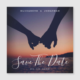 Modern Minimalist Photo Wedding Save The Date Magnetic Invitation