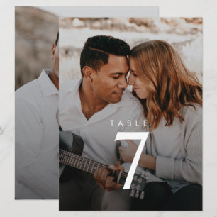Modern Minimalist Photo Wedding Table Number