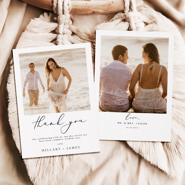 Modern Minimalist Photo Wedding Thank you card (Creator Uploaded)