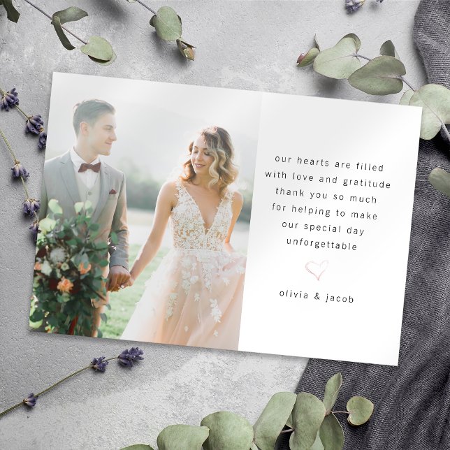 Modern Minimalist Photo Wedding Thank You Card (Creator Uploaded)