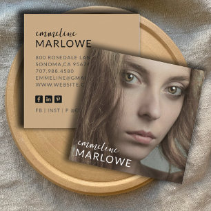 Modern Minimalist Photographer Photo Square Business Card