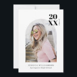 Modern Minimalist Pink Arch Photo Graduation Party Invitation<br><div class="desc">Can be fully customized to suit your needs. © Gorjo Designs. Made for you via the Zazzle platform. // Note: photo used is a placeholder image only. You will need to replace with your own photo before ordering/printing. If you need help with this please contact me. // Need help customizing...</div>