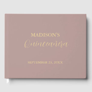Modern  Minimalist Pink Blush quinceañera Guest Book
