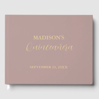 Modern  Minimalist Pink Blush quinceañera Guest Book