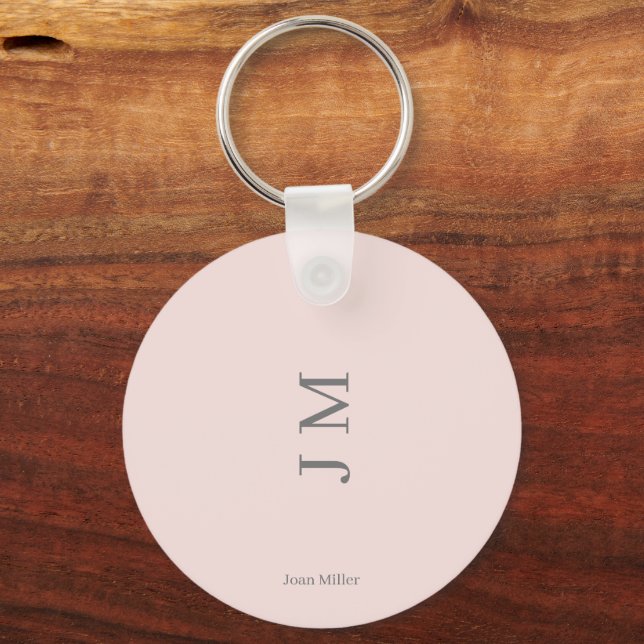 Modern Minimalist Pink Keychain (Front)