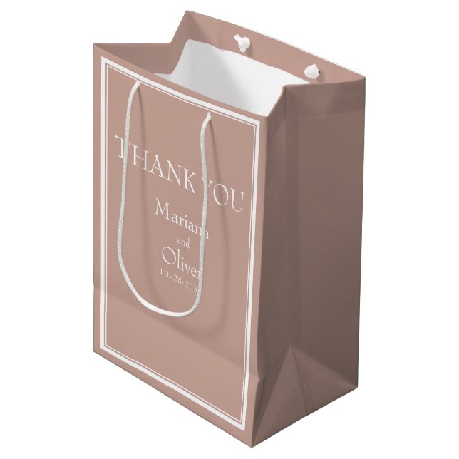 Modern Minimalist Pink Medium Gift Bag (Front Angled)