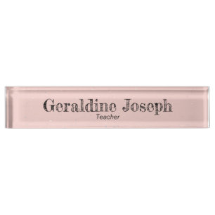 Modern Minimalist Pink  Nameplate