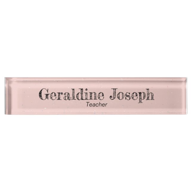 Modern Minimalist Pink  Nameplate (Front)