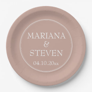 Modern Minimalist Pink Paper Plate