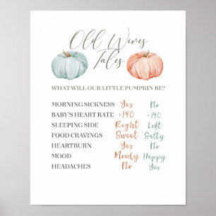 Modern Minimalist Pink Peach and Mint Pumpkin Poster
