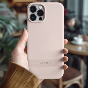 Modern Minimalist Pink Personalized iPhone 16 Pro Max Case