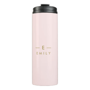 Modern Minimalist Pink Personalized Thermal Tumbler