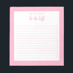 Modern Minimalist Pink To Do List Notepad<br><div class="desc">Modern Minimalist Pink To Do List Notepad. Create your own personalized checklist for daily tasks.</div>