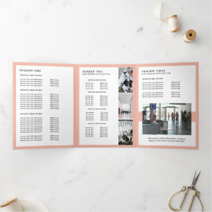 Modern Minimalist Pink & White Price Brochure