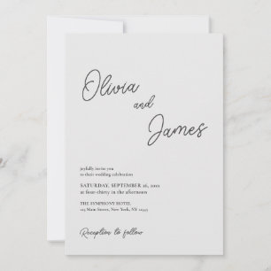 Modern Minimalist Pinstripe Wedding Invitation