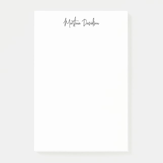 Modern Minimalist Plain Creative Calligraphy Post-it Notes (Front)