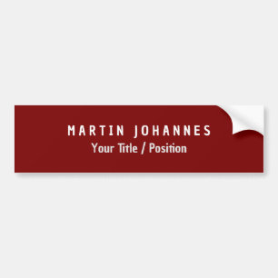 Modern Minimalist Plain Elegant Deep Red Bumper Sticker