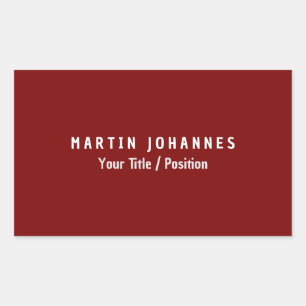 Modern Minimalist Plain Elegant Deep Red Sticker