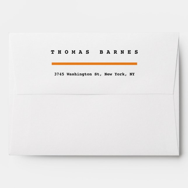 Modern Minimalist Plain Elegant Personalized Envelope (Back (Top Flap))