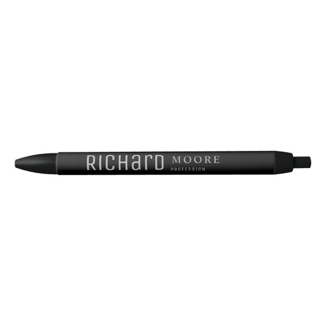 modern minimalist plain grey Black Ink Pen (Front)
