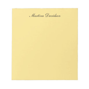 Modern Minimalist Plain Jasmine Color Create Name Notepad