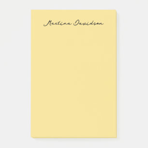 Modern Minimalist Plain Jasmine Color Create Name Post-it Notes