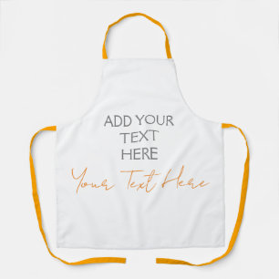 Modern Minimalist Plain Personalized Add Text Apron