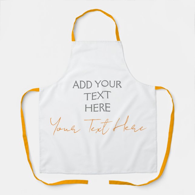 Modern Minimalist Plain Personalized Add Text Apron (Front)