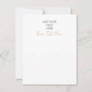 Modern Minimalist Plain Personalized Add Text Card