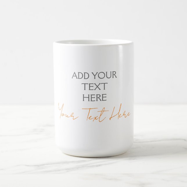 Modern Minimalist Plain Personalized Add Text Coffee Mug (Center)