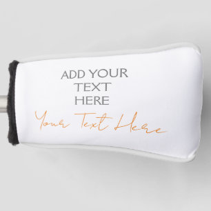 Modern Minimalist Plain Personalized Add Text Golf Head Cover