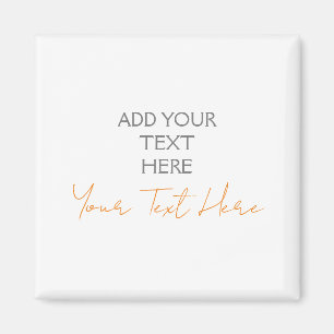 Modern Minimalist Plain Personalized Add Text Magnet