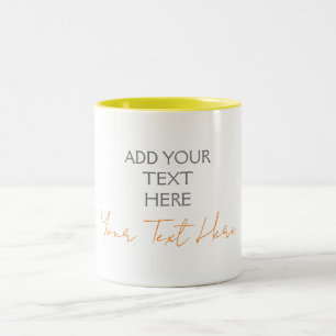 Modern Minimalist Plain Personalized Add Text Two-Tone Coffee Mug
