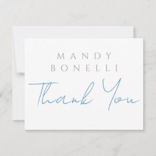 Modern Minimalist Plain Personalized Thank You Card