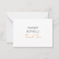 Modern Minimalist Plain Personalized Thank You