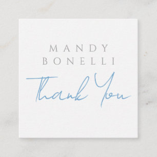 Modern Minimalist Plain Personalized Thank You Enclosure Card