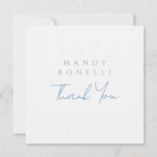 Modern Minimalist Plain Personalized Thank You Holiday Card