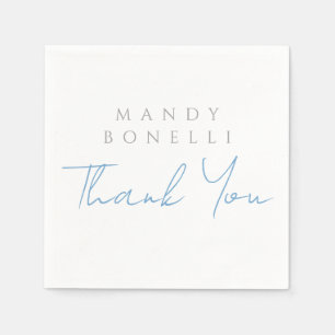 Modern Minimalist Plain Personalized Thank You Napkin